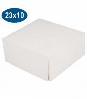 Caja cartón cuadrada blanca con tapa separada 23 x 23 x 10 cm