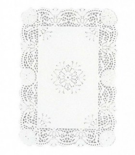 Blonda papel rectangular blanca 20 x 30 cm