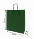 Bolsa papel verjurado verde con asa rizada color 36 x 12 x 41 cm