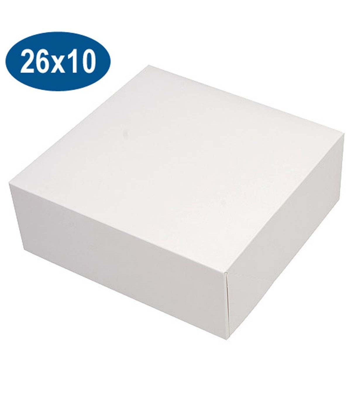 Caja cartón cuadrada blanca 26 26 x 10 cm