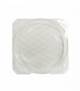 Tarrina pet cuadrada transparente tapa bisagra repostería 20 x 20 x 5 cm