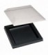 Bajoplato osara ps cuadrado negro con tapa 19,5 x 19.5 cm