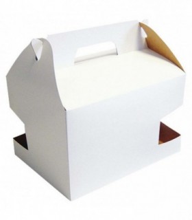 Caja picnic cartón blanca 25,5 x 19 x 16 cm