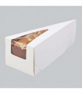 Envase pastel cartón triangular blanco 15,5 x 6,5 x 5 cm