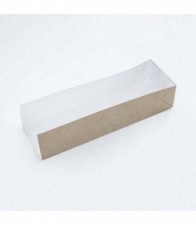 Envase bocadillo cartón kraft 25 x 8 x 5 cm