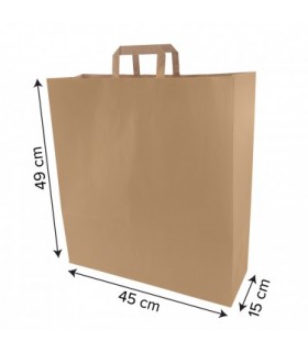 Bolsa papel verjurado kraft con asa plana 45 x 15 x 49 cm