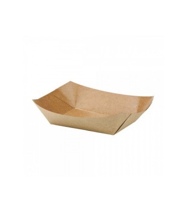 Barqueta cartón rectangular kraft 12 x 7.5 x 5 cm 55 cl