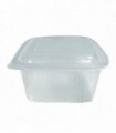Tarrina pp cuadrada transparente tapa bisagra 13 x 13 x 6.6 cm 100 cl