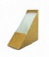 Envase sandwich individual cartón triangular kraft con ventana bio 17 x 5,5 x 12 cm