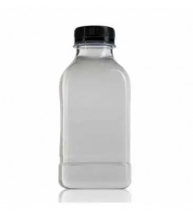 Botella pet transparente cuadrada con tapón negro 50 cl