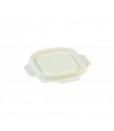 Tapa de caña de azúcar para ref 269001 bol cuadrado blanco 13 x 13 x 4.2 cm 24 cl