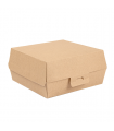 Envase para hamburguesa de cartón Nano-micro rectangular kraft 17,6 x 16,8 x 7,8 cm