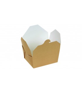 Envase para comida de cartón Kraft PLA 11 x 9 x 6,5 cm 80 cl