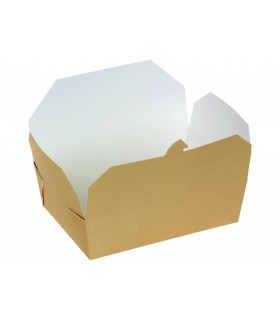 Envase para comida de cartón Kraft PLA 20 x 14 x 6.5 cm 200 cl