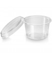 Combo tarrina pla redonda transparente con tapa Ø 11,5/9,5 x 8,0 cm 45 cl