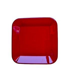 Plato ps cuadrado rojo 11 x 11 cm
