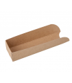 Base cartón rectangular kraft para hotdog o bocadillo con estampado verde 25 x 6 x 3 cm