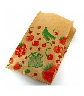 Bolsa de papel para fruta  KRAFT / FRUITS  14,0 + 7,0 x 28,0 cm