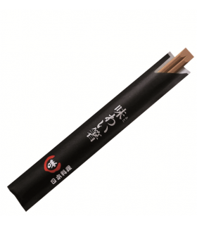 Palillos chinos en funda de papel de bambú natural 19.5 cm