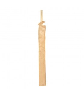 Palillos chinos en funda de papel de bambú natural 20 cm