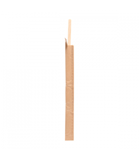 Agitador para café de madera natural 14 cm enfundado en papel