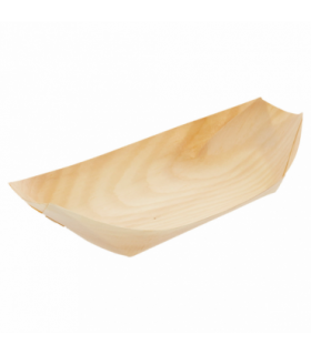 Barquilla hojuela de pino de madera natural 19,5 x 10 x 2,5 cm 320 ml