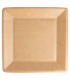 Plato de cartón compostable cuadrado kraft 23,0 x 23,0 cm