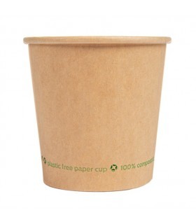 Vaso compostable de cartón kraft water base 4 oz /120 ml Ø 6,2/4,5 x 6,0 cm
