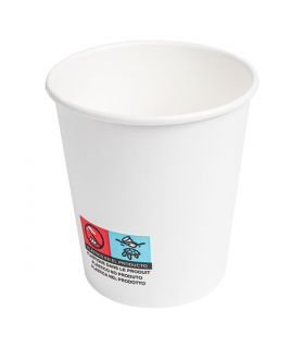 Vaso de cartón blanco 4 oz / 120 ml Ø 6,2/4,5 x 6 cm 230 + PE 18 g/m²