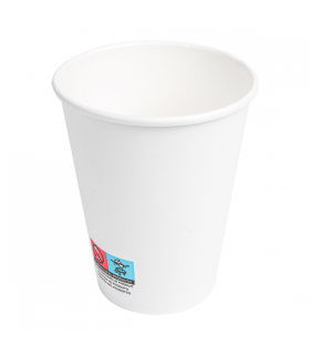 Vaso de cartón blanco 12 oz / 360 ml Ø 9,0/6,0 x 11,0 cm 300 + PE 18 g/m²