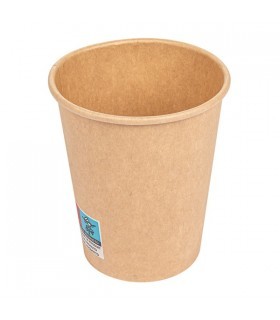 Vaso de papel kraft nature 8 oz / 240 ml Ø 8,0/5,6 x 9,2 cm 280 + PE 18 g/m²