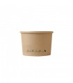 Envase redondo de cartón + PE kraft 330 + PE 18 g/m2 Ø 8,9 cm x 6,1 cm 24 cl + tapa de cartón + PE