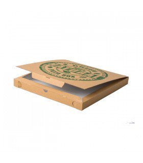 Caja para pizza de cartón microcanal cuadrada habana "Pizza" 26 x 26 x 3 cm
