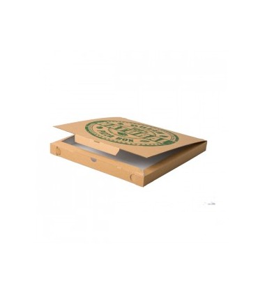 Caja para pizza de cartón microcanal cuadrada habana "Pizza" 30 x 30 x 3.5 cm