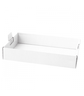 Bandeja para catering de cartón microcanal rectangular blanca 62 x 43,5 x 9,5 cm