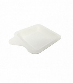 Plato pulpa cuadrado blanco 11 cm