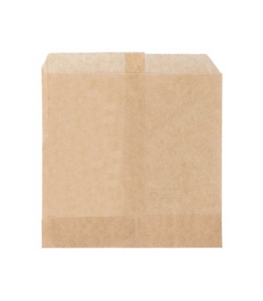 Bolsa abierta 2 lados para burger o kebab de pergamino antigrasa kraft 16 x 16,5 cm