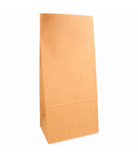 Bolsa SOS de papel kraft natural 15 + 10 x 32 cm 70gr/m2