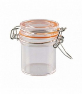 Mini tarro plástico transparente-naranja ø4,5 cm x 5 cm 4,5 cl