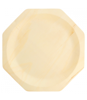 Plato de madera octogonal 26,0 x 26,0 cm