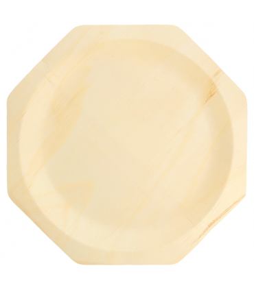 Plato de madera octogonal 26,0 x 26,0 cm