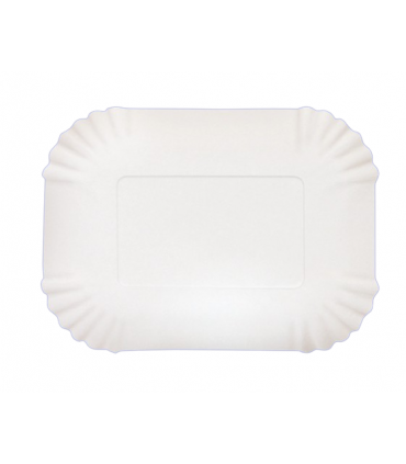 Bandeja cartón rectangular blanca 18,0 x 13,0 x 3,0 cm