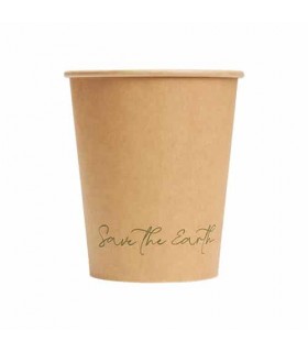 Vaso de cartón kraft 8 oz / 240 ml Ø 7,8 x 9,0 cm 230 + PE 18 g/m²