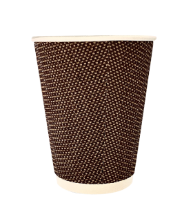 Vaso de cartón doble pared rizado 12 oz / 360 ml Ø 8,5 x 10,9 cm 300 + 250 + PE 18 g/m²