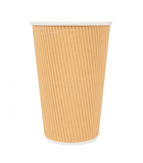 Vaso cartón ondulado kraft 16 oz 48 cl