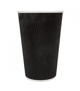 Vaso cartón ondulado negro 16 oz 45 cl