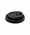 Tapa cierre antiderrame PS negra Ø 7,3 cm (para vasos de 7 oz)