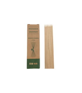 Brocheta de madera natural 15 cm x Ø 3 mm