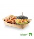 Barqueta cartón rectangular kraft laminada en PLA 16.8 x 9.6 x 5.7 cm 100 cl