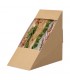 Envase sandwich cartón triangular kraft 12,3 x 5,2 x 12,3 cm